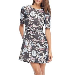 Gal Meets Glam Floral Midi Dress - Black and White